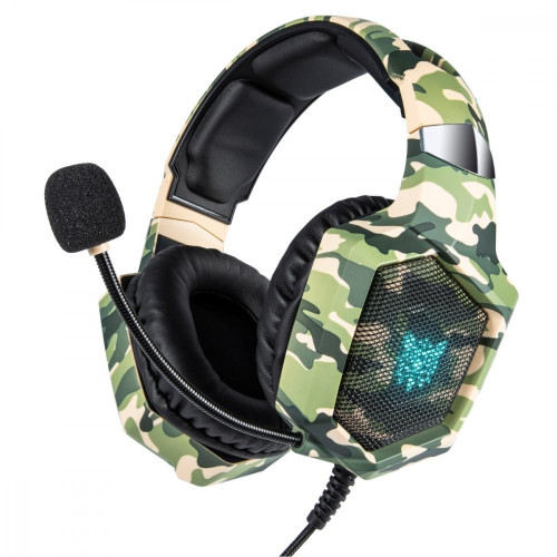 Słuchawki gamingowe K8 RGB camo zielone (przewodowe)-9371600