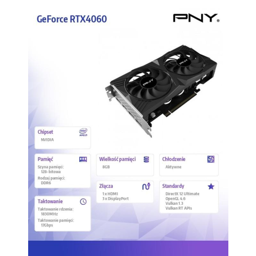 Karta graficzna GeForce RTX 4060 8GB Verto Dual Fan DLSS 3-9372173