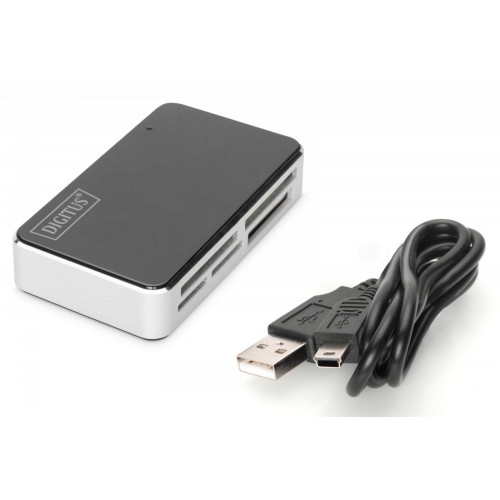 Czytnik kart 6-portowy USB 2.0, uniwersalny, Czarno-srebrny-9374854