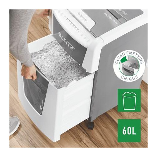 Leitz Niszczarka IQ AutoFeed 300, P4, 300 kartek, 60 l kosz-9382807
