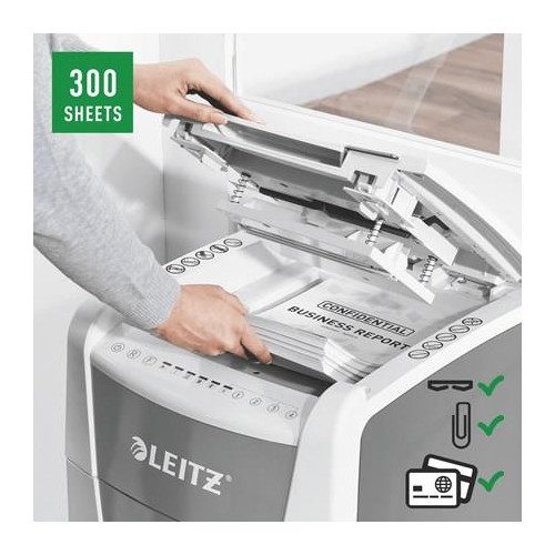 Leitz Niszczarka IQ AutoFeed 300, P4, 300 kartek, 60 l kosz-9382815