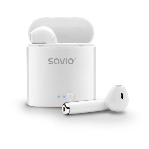 Słuchawki bezprzewodowe Savio TWS-01 BT 5.0 z mikrofonem i power bankiem-9425407