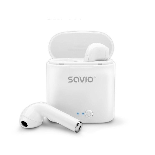 Słuchawki bezprzewodowe Savio TWS-01 BT 5.0 z mikrofonem i power bankiem-9425408