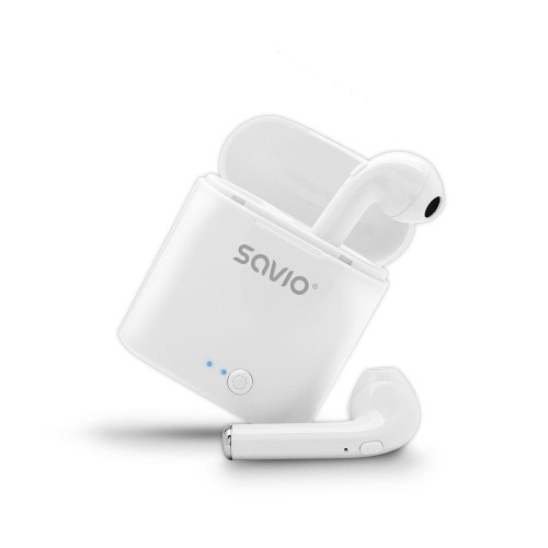 Słuchawki bezprzewodowe Savio TWS-01 BT 5.0 z mikrofonem i power bankiem-9425409