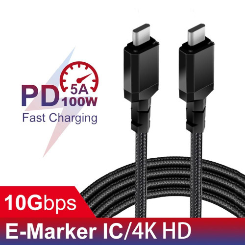 Kabel 2x USB-C 100W 1m wspierajacy PD przesyl danych do 10Gbps MCE491 Czarny-9428798