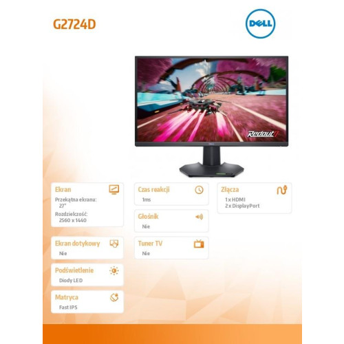 Monitor G2724D 27 cali 165Hz IPS/2560x1440/HDMI/DP/3Y -9428873