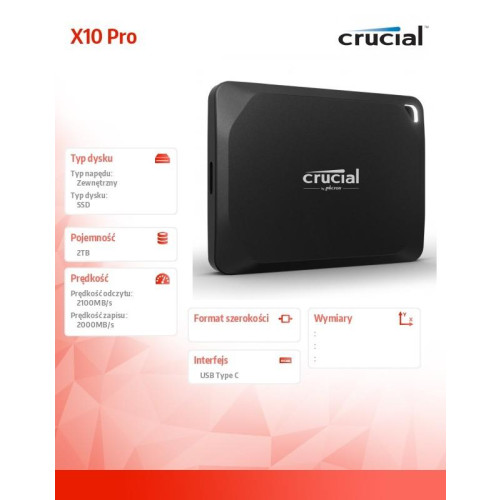 Dysk SSD X10 Pro 2TB USB-C 3.2 Gen2 2x2-9429150