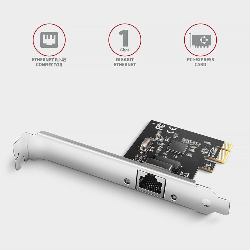 PCEE-GRL Karta sieciowa PCIe 1x Gigabit Ethernet port RJ-45, chipset Realtek 8111L w. SP & LP-9432807