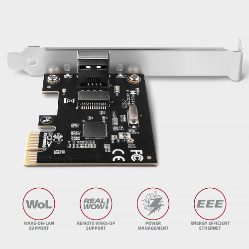 PCEE-GRL Karta sieciowa PCIe 1x Gigabit Ethernet port RJ-45, chipset Realtek 8111L w. SP & LP-9432809