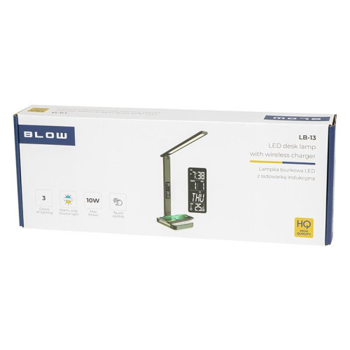 Lampa biurkowa + Bezprzewodowa podkładka ładująca LB13 Czarna-9433472