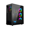 GEMBIRD OBUDOWA FORNAX 400X MIDI-TOWER (2X USB 3.0, 1X USB 2.0, HD AUDIO, SZKLANY PANEL BOCZNY, PODŚWIETLENIE ARGB) CZARNA-9444319