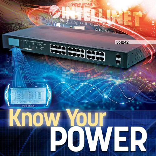 INTELLINET SWITCH GIGABIT 24X RJ45 POE+, 2X SFP, W-9440074