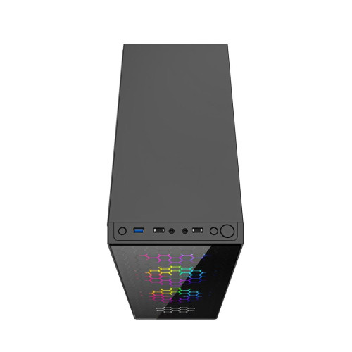 GEMBIRD OBUDOWA FORNAX 500 MIDI-TOWER (2X USB 3.1, 1X USB 2.0, HD AUDIO, SZKLANY PANEL BOCZNY, PODŚWIETLENIE ARGB) CZAR