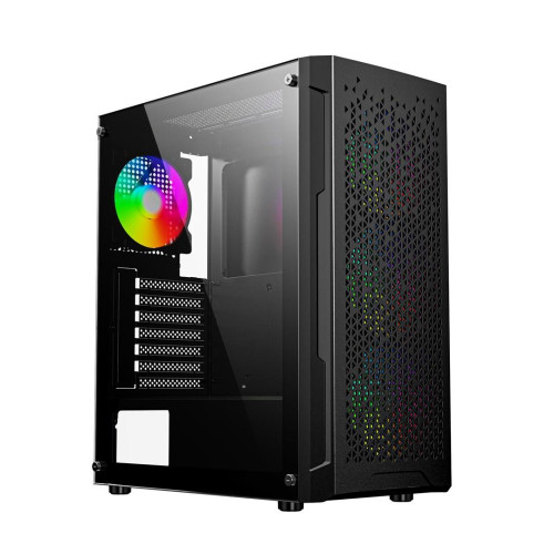GEMBIRD OBUDOWA FORNAX 400X MIDI-TOWER (2X USB 3.0, 1X USB 2.0, HD AUDIO, SZKLANY PANEL BOCZNY, PODŚWIETLENIE ARGB) CZAR