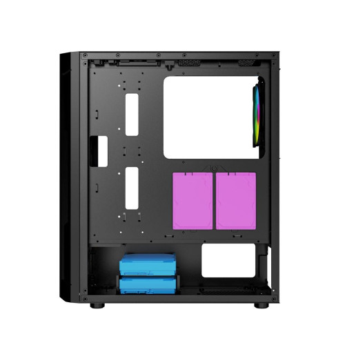GEMBIRD OBUDOWA FORNAX 400X MIDI-TOWER (2X USB 3.0, 1X USB 2.0, HD AUDIO, SZKLANY PANEL BOCZNY, PODŚWIETLENIE ARGB) CZARNA-9444322