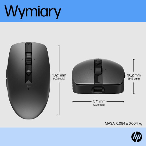 Mysz HP 710 Rechargeable Silent Mouse Black bezprzewodowa z akumulatorem czarna 6E6F2AA-9461566