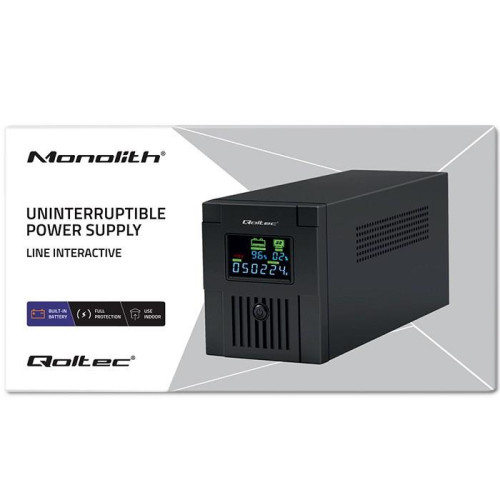 QOLTEC ZASILACZ AWARYJNY UPS LINE INTERACTIVE | MONOLITH | 1500VA | 900W | LCD | USB-9477373