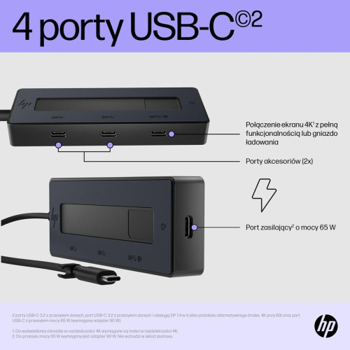 Stacja dokująca HP 4K USB-C Multiport Hub czarna 6G842AA-9485260
