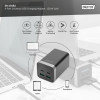 Ładowarka sieciowa uniwersalna, zasilacz GaN, 4 porty 2x USB-C 2x USB-A PD 3.0 150W Czarna-9519725