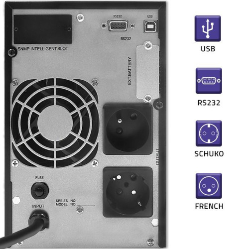 Zasilacz awaryjny UPS | On-line | Pure Sine Wave | 2kVA | 1.6kW |LCD | USB -9521417