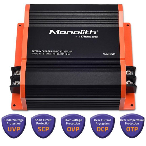 Ładowarka Monolith DC-DC do akumulatorów LiFePO4 AGM 12V-12V | 20A | 250W -9521988