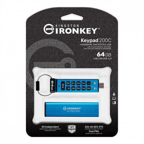 Pendrive 64GB IronKey Keypad 200C USB-C FIPS140-3 Lvl3 AES-256-9522245