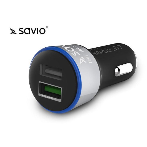 Ładowarka samochodowa Quick Charge 3.0 Savio SA-06/B, 3A, 5.4A, 2xUSB-961095