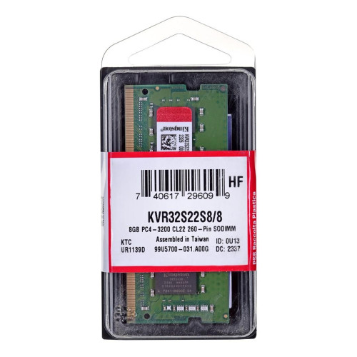 KINGSTON DDR4 8GB 3200MHz KVR32S22S8/8 1Rx8 SODIMM-5602334