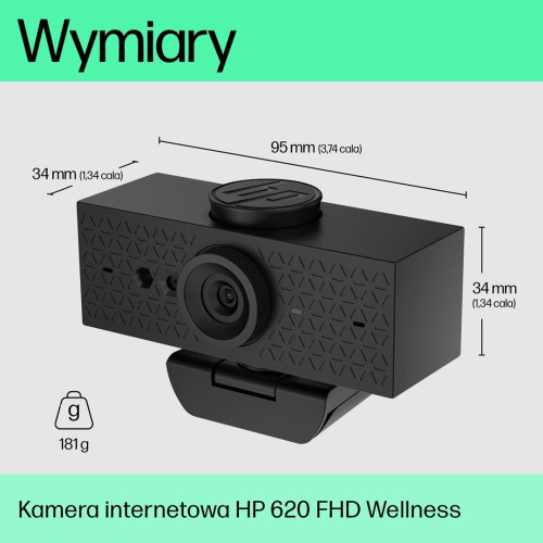 Kamera internetowa HP 620 Full HD USB czarna 6Y7L2AA-9649445
