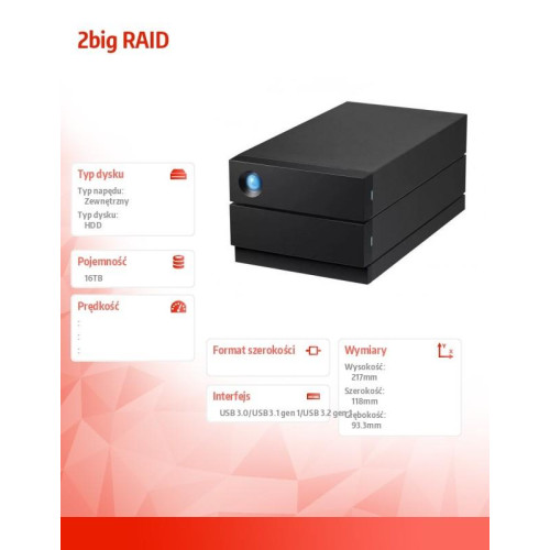 Dysk 2big RAID 16TB 3,5 STHJ16000800-965587