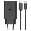 Motorola Charger TurboPower 50W Duo USB-C + USB-A  w/ USB-C cable, Black-9686917