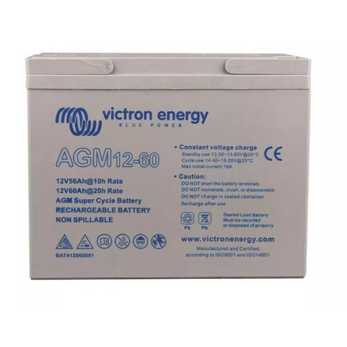 Akumulator ołowiowy Victron Energy Deep Cycle, AGM, 12 V, 60 Ah (BAT412550084)-9706123