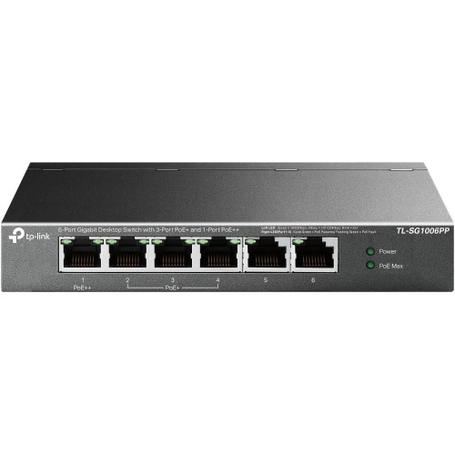 Switch TP-Link TL-SG1006PP Gigabitowy przełącznik typu Desktop, 6 portów, w tym 3 porty PoE+ i 1 port PoE++-9723626