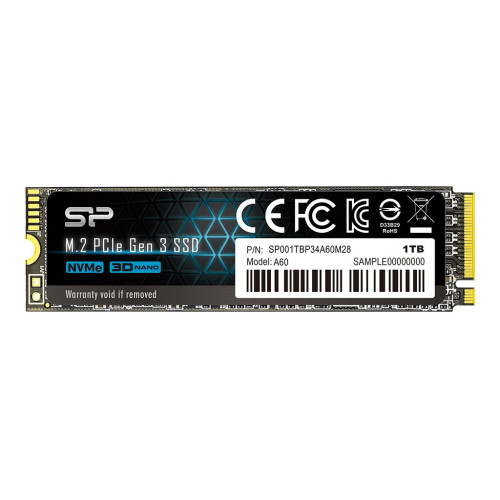Dysk SSD Silicon Power A60 1TB M.2 PCIe NVMe Gen3x4 TLC 2200/1600 MB/s (SP001TBP34A60M28)-976110