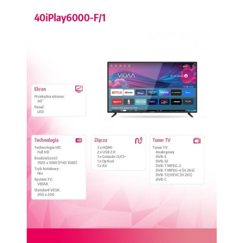 Telewizor LED 40 cali 40iPlay6000-F/1-9805898