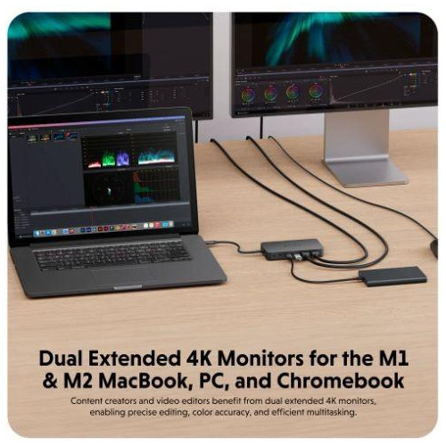 Koncentrator HyperDrive Dual 4K HDMI 7 Port USB-C Hub M1&M2 MacBook/PC/Chromebook/2xHDMI/miniJack -9808999