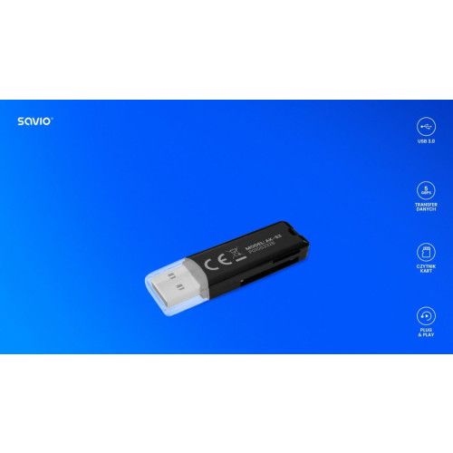 Czytnik kart SD, USB 2.0, 480 Mbps, AK-63 -9809991