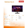 Monitor 31.5 cala ThinkVision P32p-30 WLED LCD 63D1RAT1EU -9810522