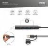 Hub USB 3.0/Koncentrator 4-portowy SlimLine USB A + adapter USB-C 1,2m 5Gbps, złącze zasilania USB-C-9812919