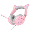 Słuchawki gamingowe X30 kocie uszy różowe (przewodowe)-9813601