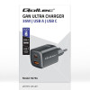 Ładowarka sieciowa 35W GaN ULTRA | 5-20V | 2.25-3A | 1 x USB typeC PD | 1 x USB | Czarna-9819557