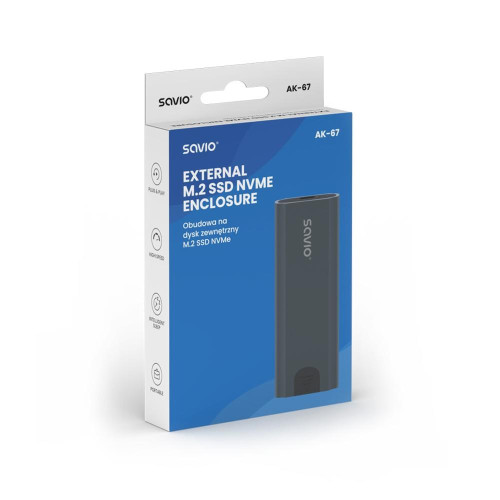 Obudowa na dysk zewnętrzny M.2 SSD NVMe, USB-C 3.1, AK-67-9810142