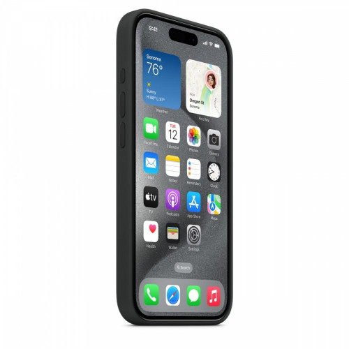 Etui silikonowe z MagSafe do iPhonea 15 Pro - czarne-9814784