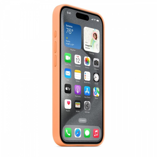 Etui silikonowe z MagSafe do iPhonea 15 Pro - pomarańczowy sorbet-9814812