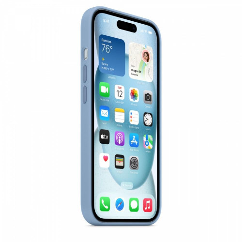 Etui silikonowe z MagSafe do iPhonea 15 - zimowy błękit-9814939