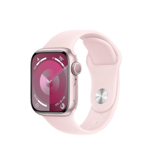 Watch Series 9 GPS, 41mm Koperta z aluminium w kolorze różowym z paskiem sportowy w kolorze jasnoróżowym - S/M-9815026
