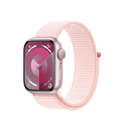 Watch Series 9 GPS, 41mm Koperta z aluminium w kolorze różowym z opaską sportową w kolorze jasnoróżowym-9815028