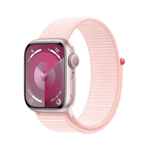 Watch Series 9 GPS, 45mm Koperta z aluminium w kolorze różowym z opaską sportową w kolorze jasnoróżowym-9815040