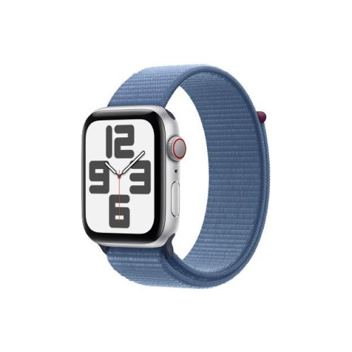 Watch SE GPS + Cellular, 44mm Koperta z aluminium w kolorze srebrnym z opaską sportową w kolorze zimowego błękitu-981506