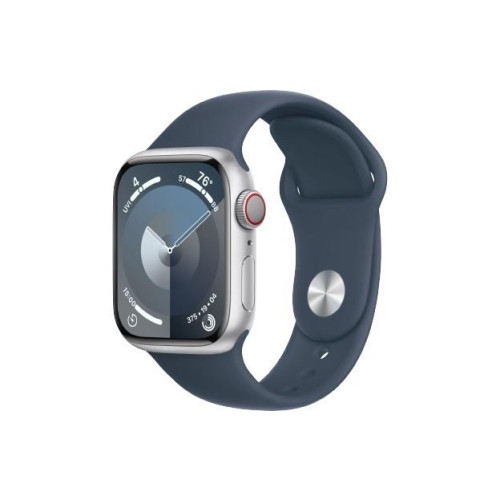 Watch Series 9 GPS + Cellular, 41mm Koperta z aluminium w kolorze srebrnym z paskiem sportowy w kolorze sztormowego błęk